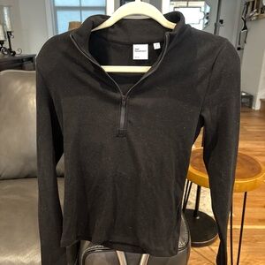Aritzia Black Long Sleeve Half-Zip Top